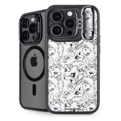 Looney Tunes Looney Squad Black and White Grid iPhone 16 Pro Max Kickstand Case