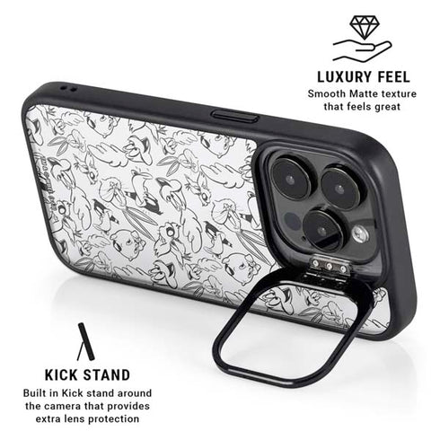 Looney Tunes Looney Squad Black and White Grid iPhone 16 Pro Max Kickstand Case