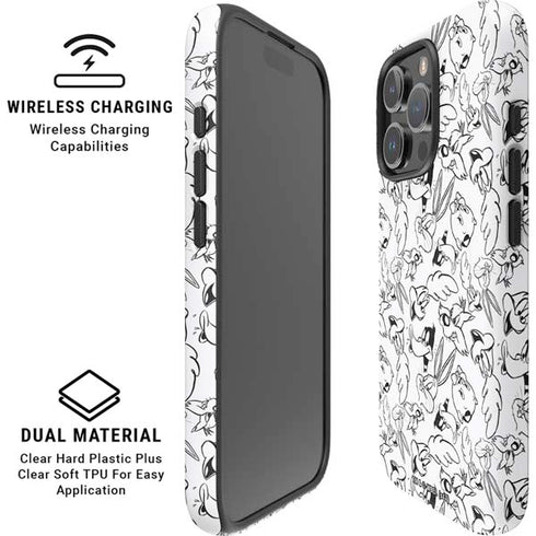 Looney Tunes Looney Squad Black and White Grid iPhone 16 Pro Max Magsafe Impact Case