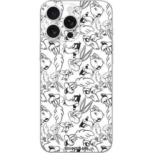 Looney Tunes Looney Squad Black and White Grid iPhone 16 Pro Max Skin