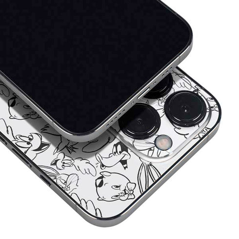 Looney Tunes Looney Squad Black and White Grid iPhone 16 Pro Skin
