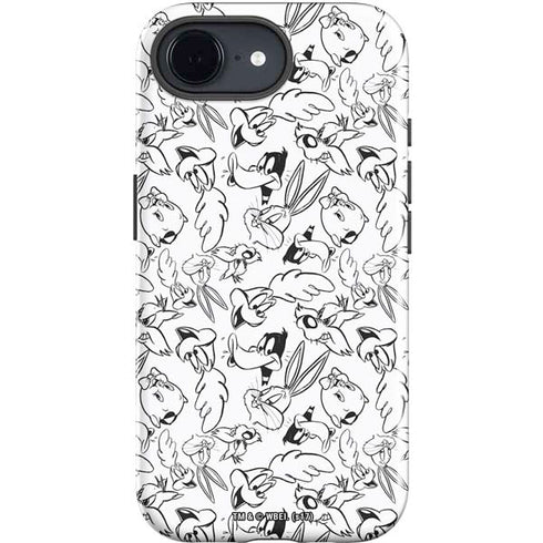 Looney Tunes Looney Squad Black and White Grid iPhone 16e Impact Case