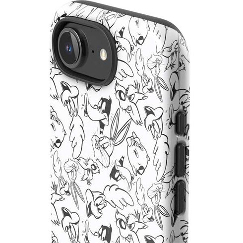 Looney Tunes Looney Squad Black and White Grid iPhone 16e Impact Case