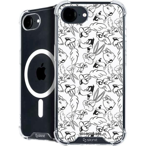 Looney Tunes Looney Squad Black and White Grid iPhone 16e MagSafe Case