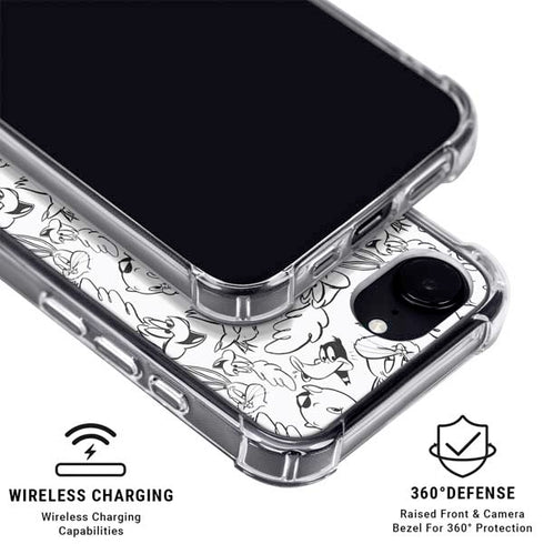 Looney Tunes Looney Squad Black and White Grid iPhone 16e MagSafe Case