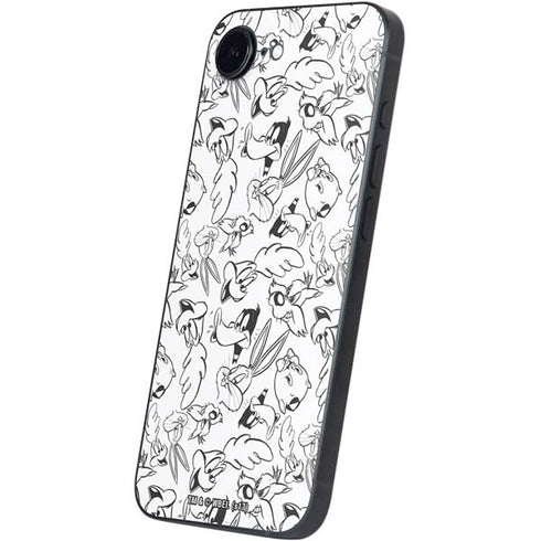 Looney Tunes Looney Squad Black and White Grid iPhone 16e Skin