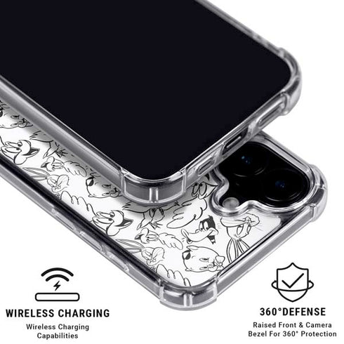 Looney Tunes Looney Squad Black and White Grid iPhone 17 Clear Case