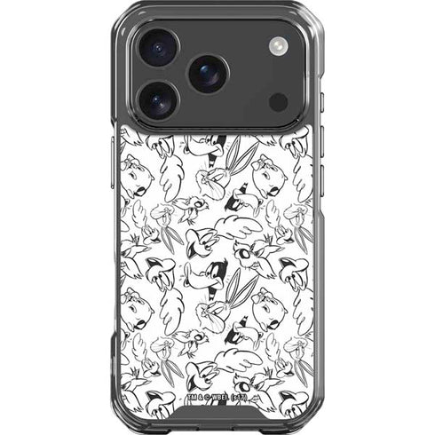 Looney Tunes Looney Squad Black and White Grid iPhone 18 Pro Clear Case