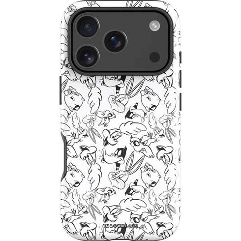Looney Tunes Looney Squad Black and White Grid iPhone 18 Pro Impact Case