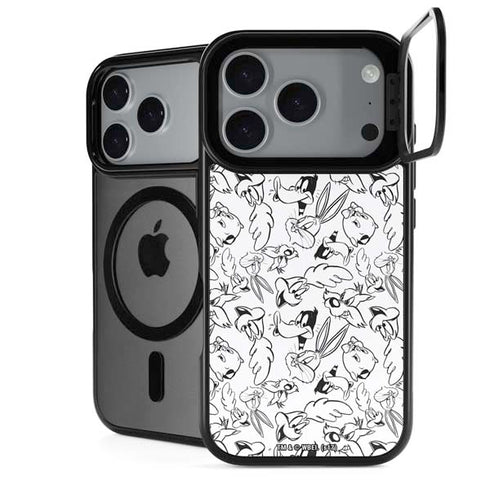 Looney Tunes Looney Squad Black and White Grid iPhone 18 Pro Kickstand Case