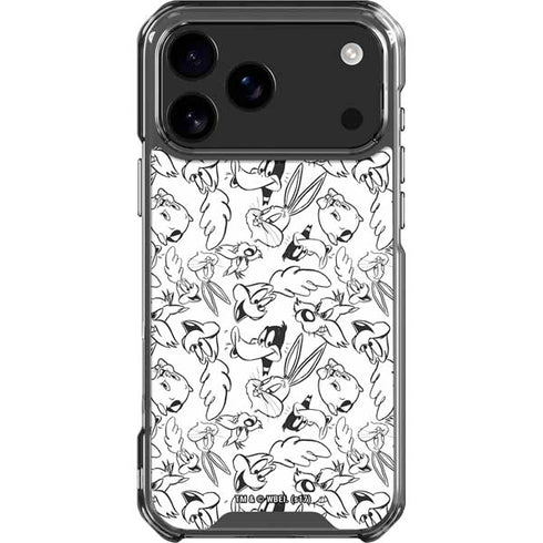 Looney Tunes Looney Squad Black and White Grid iPhone 18 Pro Max Clear Case