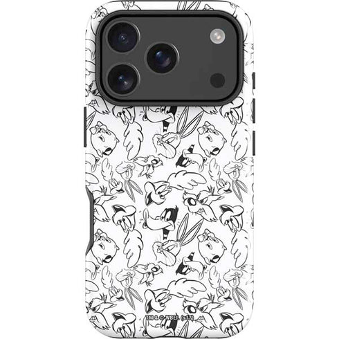 Looney Tunes Looney Squad Black and White Grid iPhone 18 Pro Max Impact Case