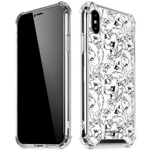 Looney Tunes Looney Squad Black and White Grid iPhone X/XS Clear Case