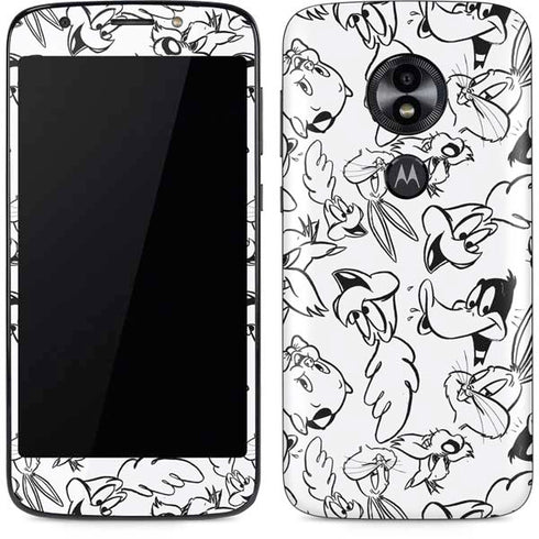 Looney Tunes Looney Squad Black and White Grid Moto E5 Play Skin