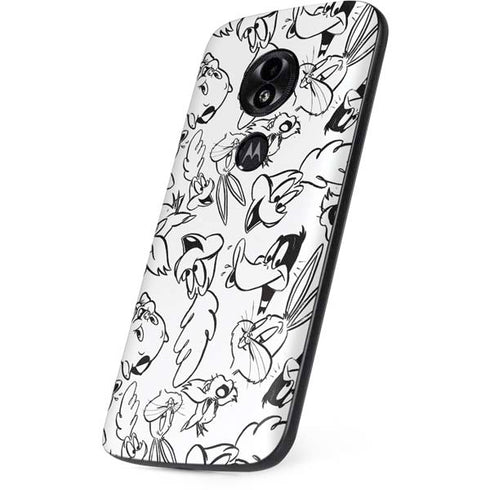Looney Tunes Looney Squad Black and White Grid Moto E5 Play Skin