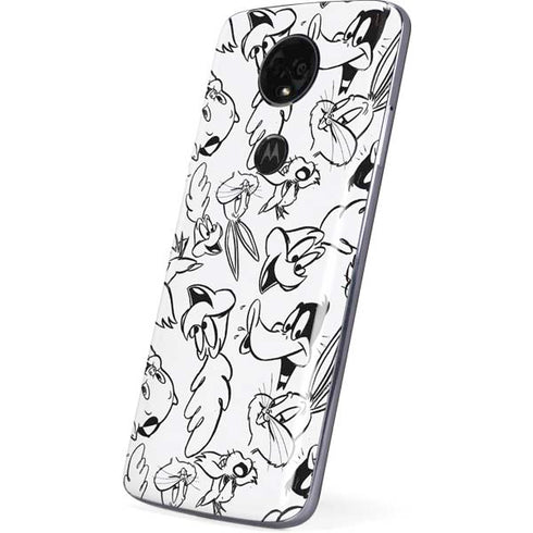 Looney Tunes Looney Squad Black and White Grid Moto E5 Plus Skin