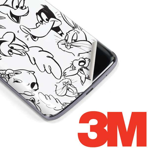 Looney Tunes Looney Squad Black and White Grid Moto E5 Plus Skin