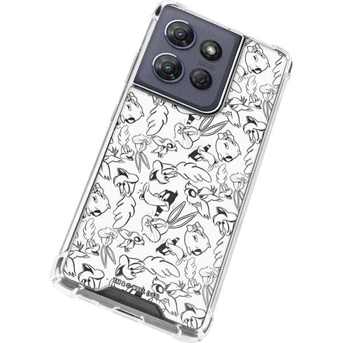 Looney Tunes Looney Squad Black and White Grid Moto G 5G (2025) Clear Case