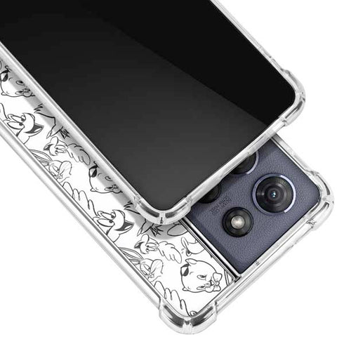 Looney Tunes Looney Squad Black and White Grid Moto G 5G (2025) Clear Case