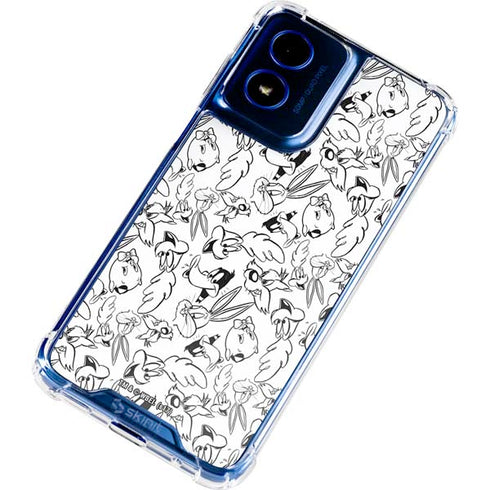 Looney Tunes Looney Squad Black and White Grid Moto G 5G (2024) Clear Case
