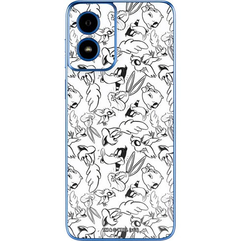 Looney Tunes Looney Squad Black and White Grid Moto G Play 4G (2024) Skin