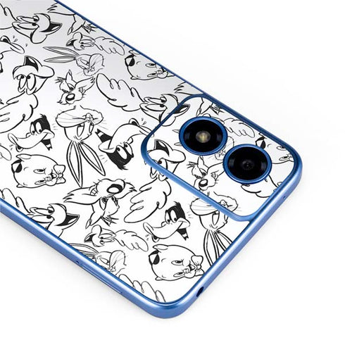 Looney Tunes Looney Squad Black and White Grid Moto G Play 4G (2024) Skin
