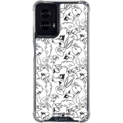 Looney Tunes Looney Squad Black and White Grid Moto G Power 5G (2024) Clear Case