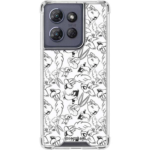 Looney Tunes Looney Squad Black and White Grid Moto G Power 5G (2025) Clear Case