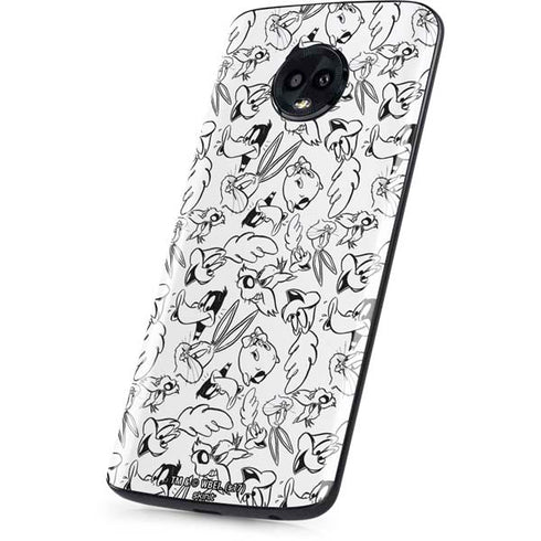 Looney Tunes Looney Squad Black and White Grid Moto G6 Skin