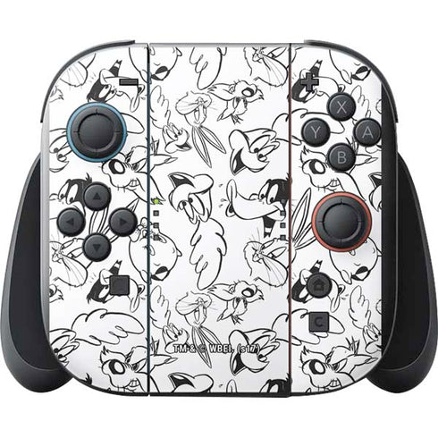 Looney Tunes Looney Squad Black and White Grid Nintendo Switch 2 (2025) with Joy-Con Skin