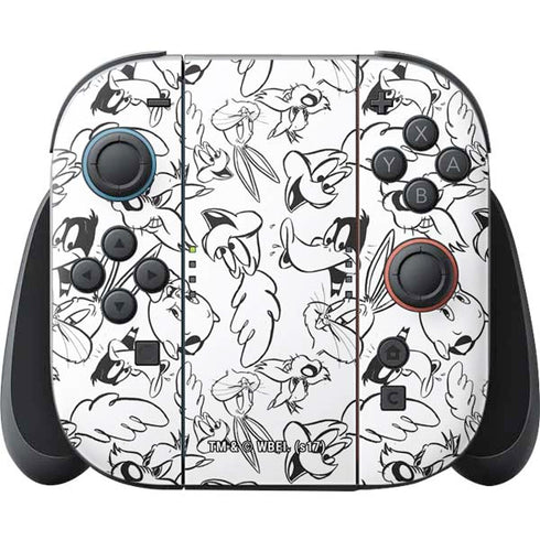 Looney Tunes Looney Squad Black and White Grid Nintendo Switch 2 (2025) Joy-Con Controller Skin