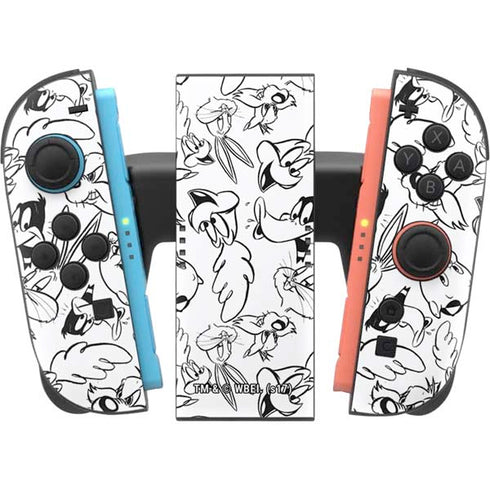 Looney Tunes Looney Squad Black and White Grid Nintendo Switch 2 (2025) Joy-Con Controller Skin