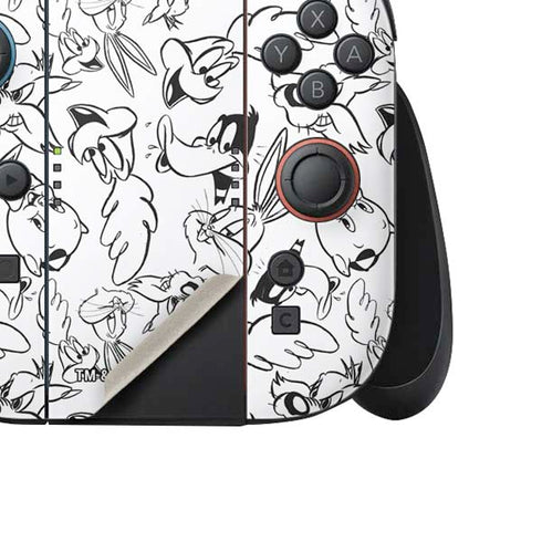 Looney Tunes Looney Squad Black and White Grid Nintendo Switch 2 (2025) Joy-Con Controller Skin