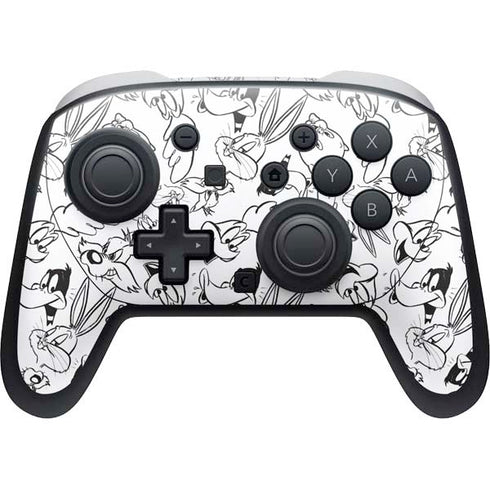 Looney Tunes Looney Squad Black and White Grid Nintendo Switch 2 (2025) Pro Controller Skin