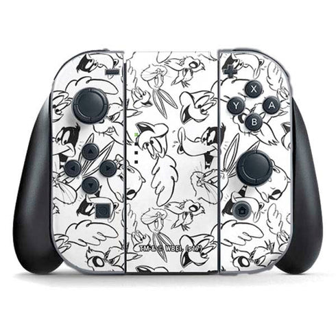 Looney Tunes Looney Squad Black and White Grid Nintendo Skins