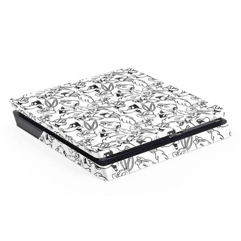 Looney Tunes Looney Squad Black and White Grid PS4 Slim Skin