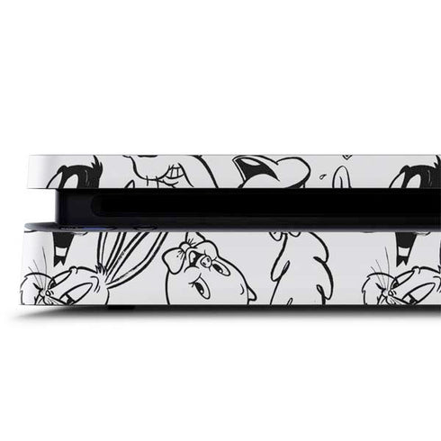 Looney Tunes Looney Squad Black and White Grid PS4 Slim Skin