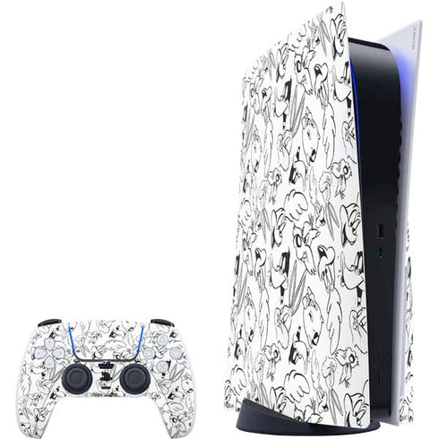 Looney Tunes Looney Squad Black and White Grid PlayStation PS5 Skins