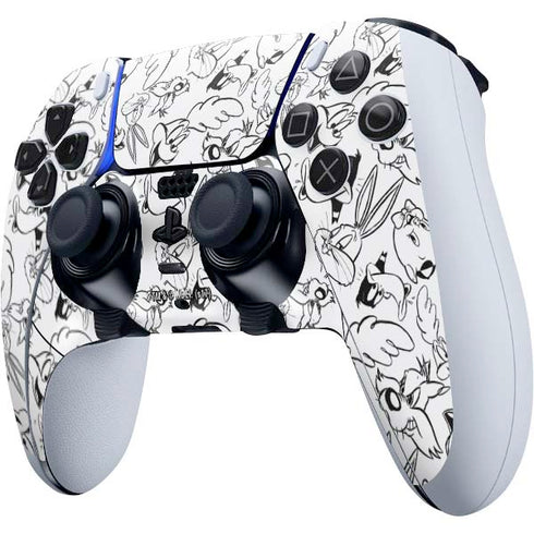 Looney Tunes Looney Squad Black and White Grid PS5 DualSense Edge Pro Controller Skin
