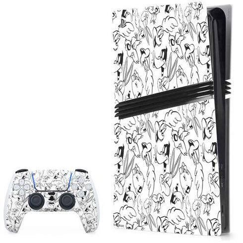 Looney Tunes Looney Squad Black and White Grid PlayStation PS5 Skins
