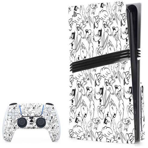 Looney Tunes Looney Squad Black and White Grid PlayStation PS5 Skins