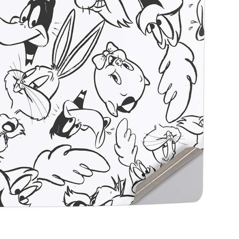 Looney Tunes Looney Squad Black and White Grid PS5 Pro Disk Console Skin