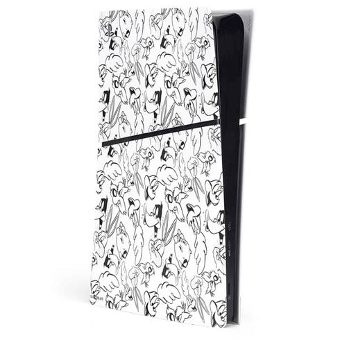 Looney Tunes Looney Squad Black and White Grid PS5 Slim Digital Edition Console Skin