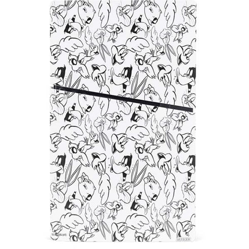 Looney Tunes Looney Squad Black and White Grid PS5 Slim Digital Edition Console Skin