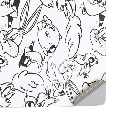 Looney Tunes Looney Squad Black and White Grid PS5 Slim Digital Edition Console Skin