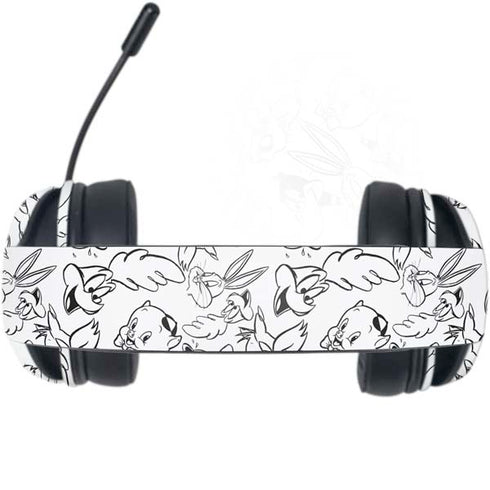Looney Tunes Looney Squad Black and White Grid Razer Kraken X Skin