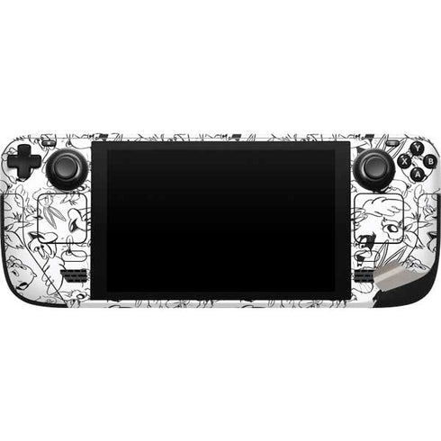 Looney Tunes Looney Squad Black and White Grid Steam Deck Handheld Gaming Computer Skin