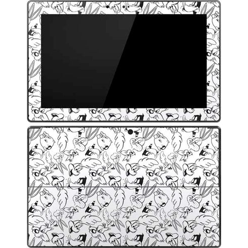 Looney Tunes Looney Squad Black and White Grid Surface Pro Tablet Skin