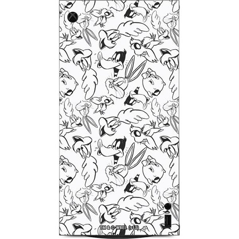 Looney Tunes Looney Squad Black and White Grid XBox Series X Digital Edition Console Skin