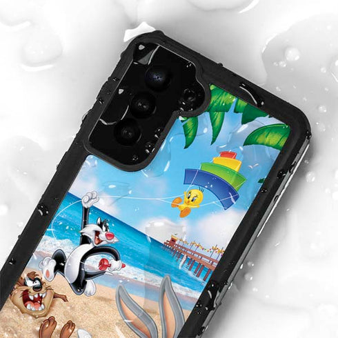 Looney Tunes Beach Galaxy S24 Plus Waterproof Case